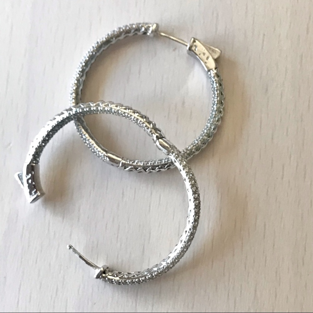 Stunning CZ SILVER HOOPS